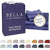 Bella Coterie Luxury Bamboo Viscose King Size Sheet Set | 100% Organically Grown | Ultra Soft | Cooling for Hot Sleepers | 18" Deep Pocket [Twilight Blue]