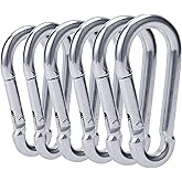 3 Inch Carabiner Clip Spring Snap Hook Heavy Duty 6pcs M8x80mm for Fitness Hammock Swing Camping Hiking