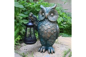 GUANFU Garden Statues Outdoor, owl Figurines Decorated with Solar Lights, Unique Christmas Birthday Gifts for Moms, Grandmas, Women, Wives, Sisters