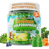 Liposomal Sulforaphane Gummies from Broccoli Sprouts,Kids 4+,0 Sugar,120cts | w/ Superfood, SOD, Beta Glucans, Vitamin E, Selenium, Zinc for Picky Kids &amp; Adults