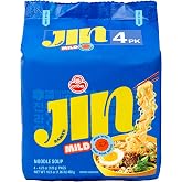 OTOKI Jin Ramen Mild Korean Instant Ramen, 13-Hour Simmered Beef Bone Broth, Mild Savory Flavor, Ready in 4 Minutes, 4.23 oz (Pack of 4)