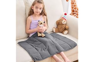 yescool Weighted Lap Pad 2 Pounds Cooling Weighted Lap Blanket, Grey Small Weighted Blanket, Weighted Throw Blanket for Travel Indoor Outdoor, 20"x30"