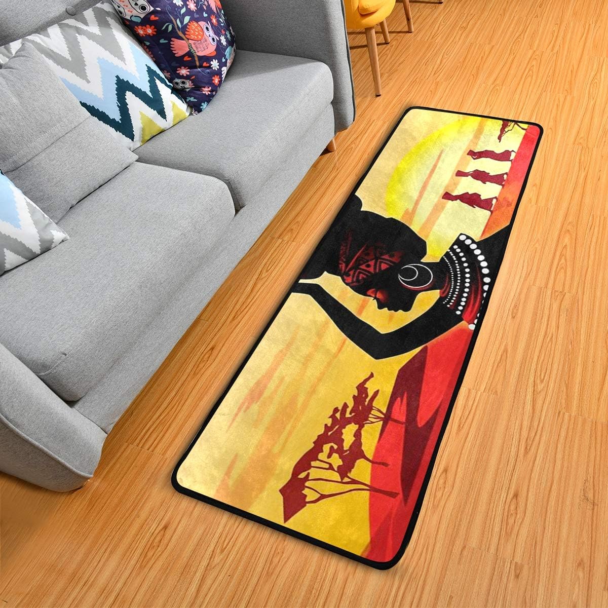 African Women Kitchen Rugs NonSlip Soft Doormats Bath