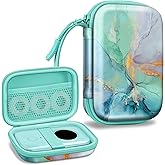 Fintie Label Maker Case Compatible with Phomemo D30 D35, NELKO P21, SUPVAN E10, NIIMBOT D11 D110, JADENS D110, ORGSTA S001 - Portable Shockproof Hard Shell Label Printer Carrying Cover, Emerald Marble