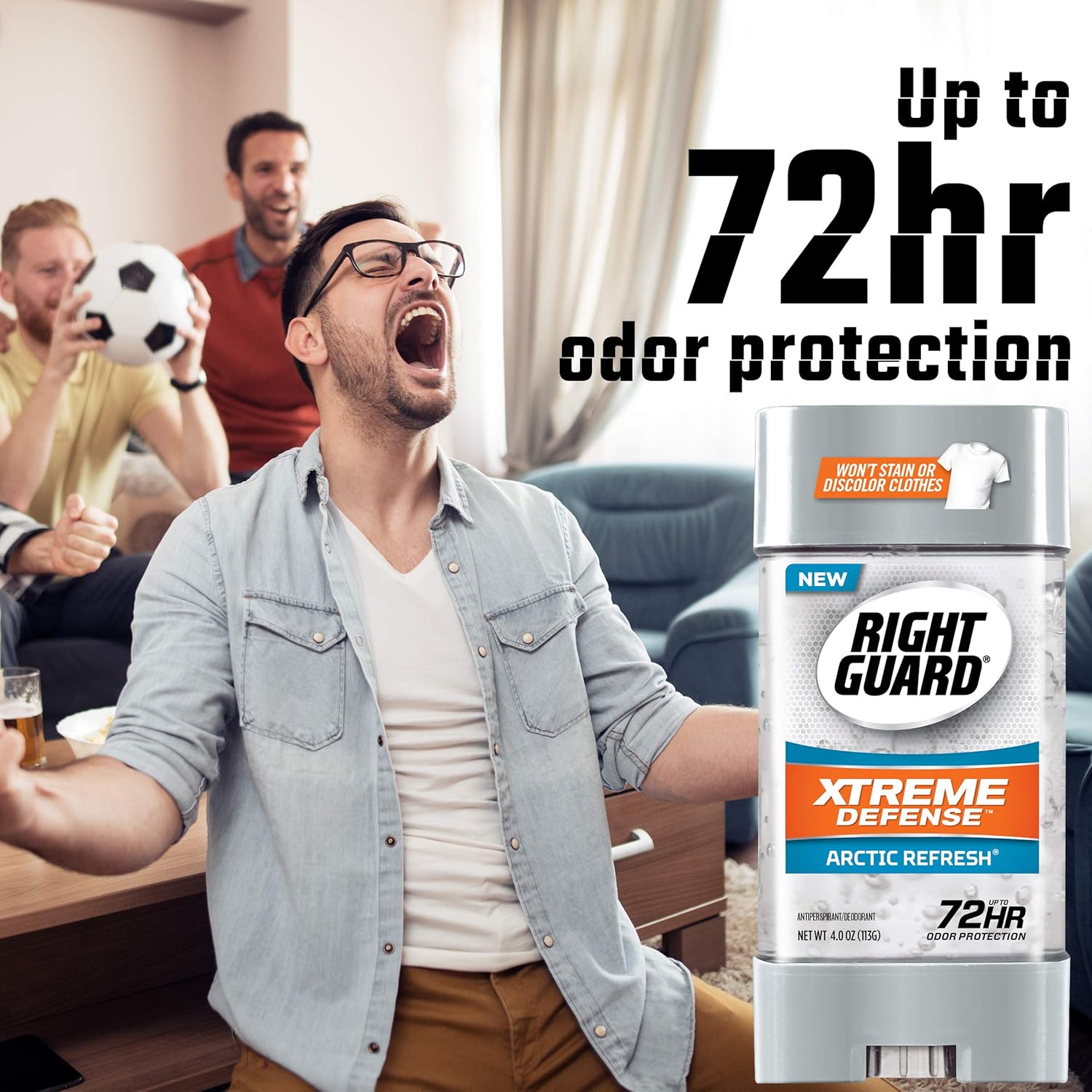 Right Guard Xtreme Defense Antiperspirant Deodorant Gel, Arctic Refresh, 4 Ounce (Count of 4) : Beauty