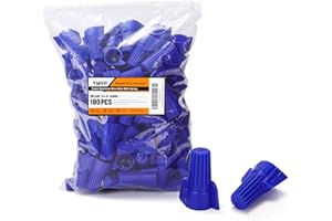 YMYP 100PCS Winged Wire Nut Connector - AWG 14-6 Blue - Insulated Insert Twist Electrical Wire Terminal with Spring, Portable Wire Caps for Quick Connection