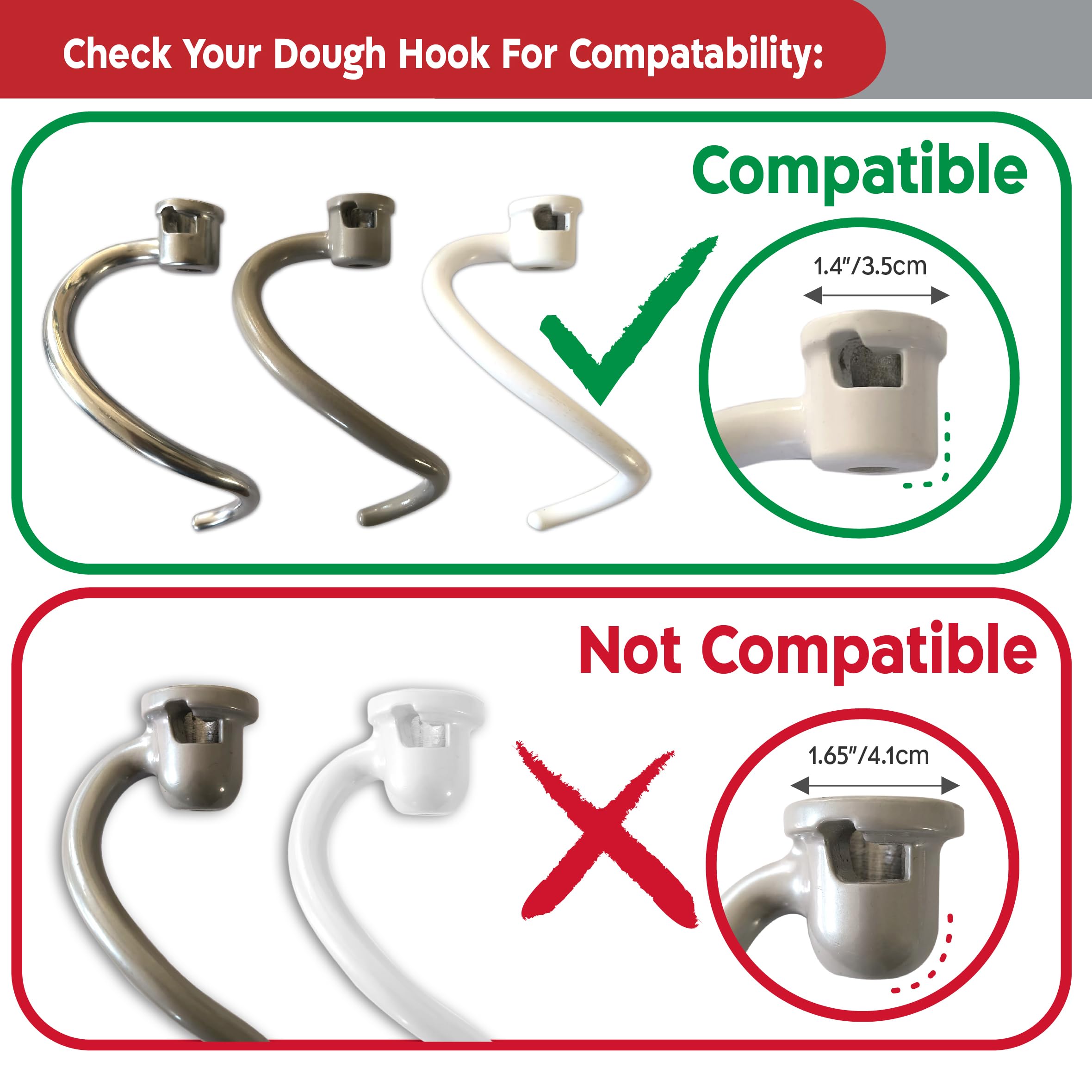 KneadAce Spiral Dough Hook Shield For kitchenaid Mixer-Prevents Dough from Clogging Your Bowl Lift Mixer- Mess Free Mixer Accessory Compatible With KitchenAid Dough Hook. For Kitchenaid Attachments