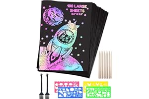 CHALKY CROWN - Black Scratch Art Paper, Rainbow Scratch Paper Art Set for Kids - Art Paper, Rainbow Paper - Scratch Pad for Kids