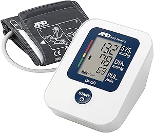 A&D Medical Upper Arm Blood Pressure Monitor with Wide Range Cuff (UA-651)