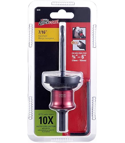 Disston QuickCore 3/8" Quick Change Arbor Assembly – Fast Core Ejection, Fits All QuickCore Hole Saws (E0100228)