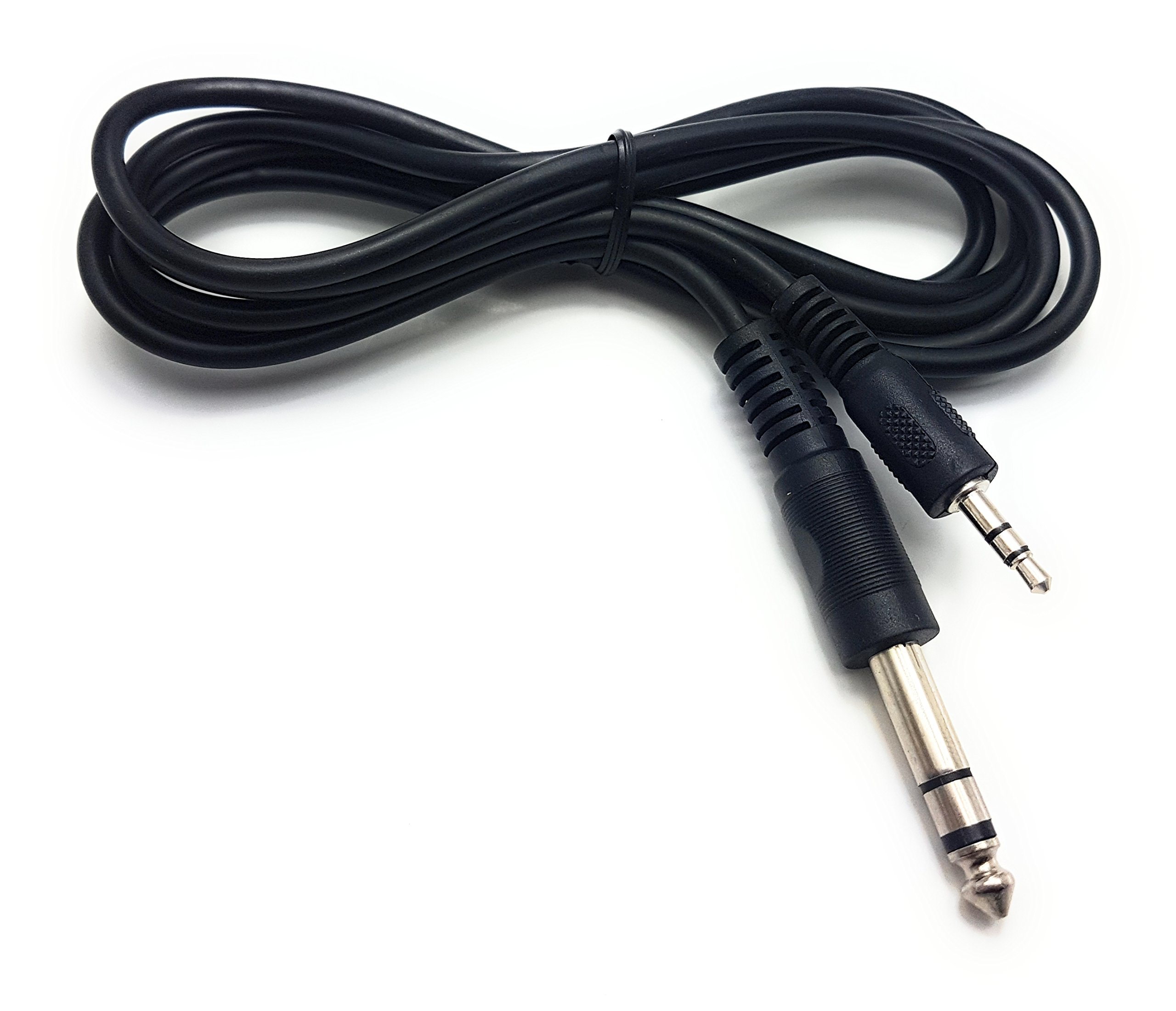 MainCore 1.8m Black 3.5mm Stereo Jack to Single 6.35mm (1/4) Stereo Jack Cable