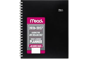 Mead Planner 2026-2027 Weekly & Monthly Academic 15-Month April-June, 8-1/2" x 11", Basic, Black (CAW62005)