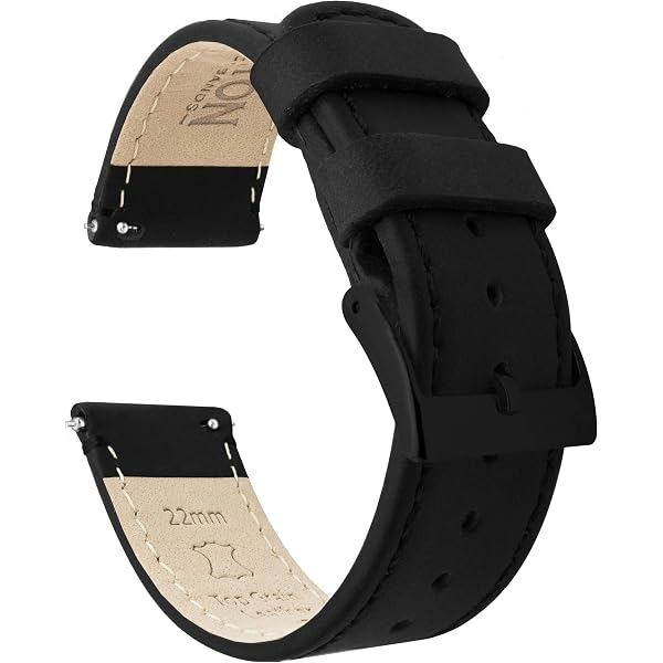 BARTON WATCH BANDS Quick Release Top Grain Leather Watch Band