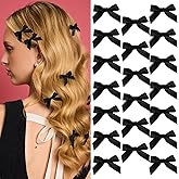 SAWINDA 20PCS Black Hair Bows Ribbon Alligator Hair Ribbon Hair Barrettes for Teens Small Claw Clips for Thick Thin Hair Cute Hair Accessories for Women Girls