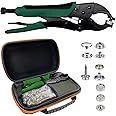Heavy Duty Snap Fastener Tool kit, Punching Function, Snap Button Tool with Adjustable Setter, 15mm snap Tool Includes 40 Sets Marine Snaps