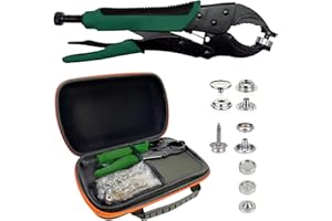 HAPDEN Heavy Duty Snap Fastener Tool kit, Punching Function, Snap Button Tool with Adjustable Setter, 15mm snap Tool Includes 40 Sets Marine Snaps
