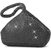 Rhinestone Clutch Purses Evening Handbags for Women's Vintage Elegant Triangle Purse for 1920s Party Wedding