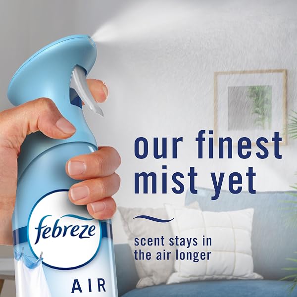 FEBREZE AIR MIST, AIR FRESHENER SPRAY, ODOR FIGHTING ROOM SPRAY, DEODORIZER FOR HOME BATHROOM KITCHEN OFFICE APARTMENT DORM ROOM CLASSROOM, GAIN ORIGINAL SCENT, 8.1OZ (PACK OF 6)
