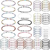 Huquary 72 Pcs WWJD Bracelets Jesus You Christian Bracelets Bulk, Beaded Friendship Bracelet for Women Colorful Religious Inspirational Reminder Jewelry Gift(WWJD)