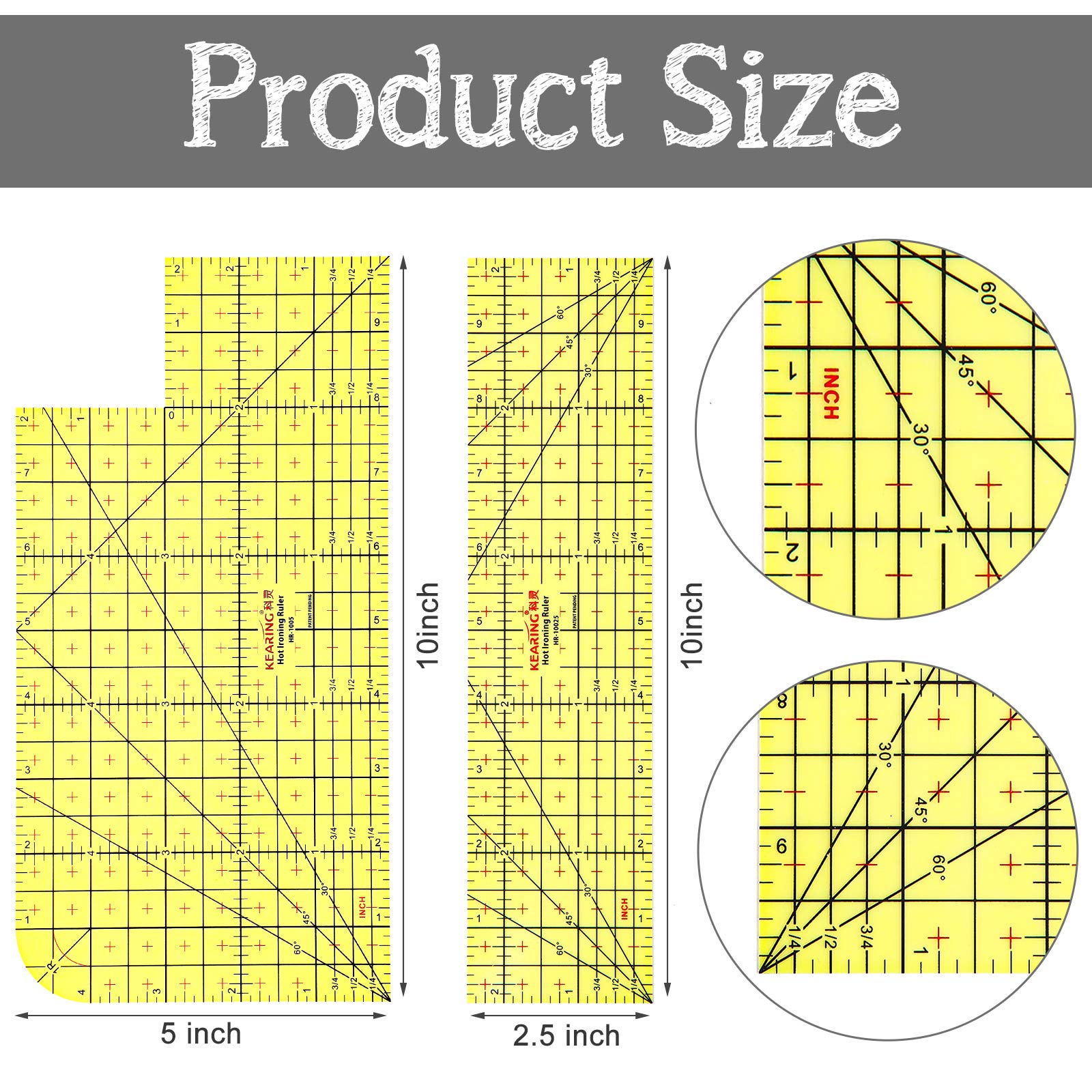 Weewooday 2 Pcs Hot Iron Ruler Hot Ironing Measuring Ruler for Sewing Hemmer Accessories Pressing Tool Heat Resistant Accessories DIY Tool Quilting Handmade for Electric Clothing Making 10 Inch