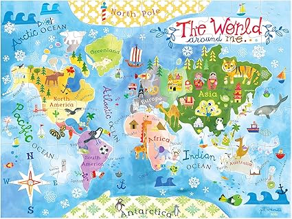 world map floor puzzle