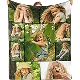 Bemaystar Custom Photo Blanket - Personalized Gifts for Men Women Family, Custom Blankets, Personalized with Photo, Collage Blanket, Father's
