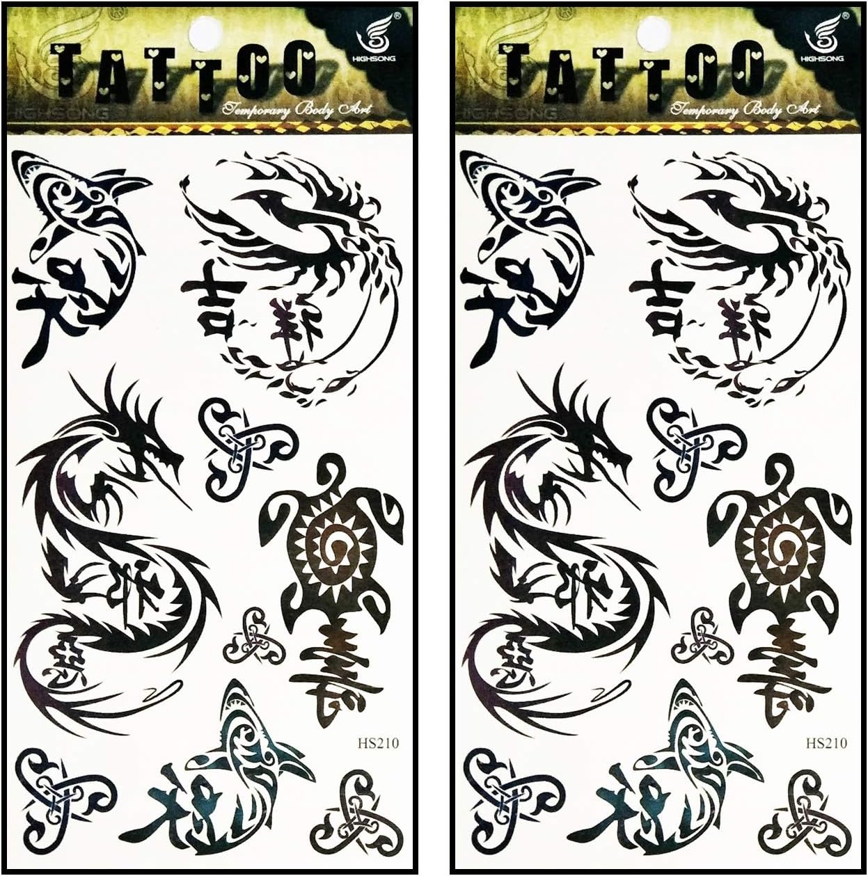 Tattoos 2 Sheets Fantasy Dragon Turtle Shark Temporary Tattoos for Adult Men Women Kids Waterproof Temporary Tattoo Fake Tattoos Body Art Sticker for Kid Teens Men Women