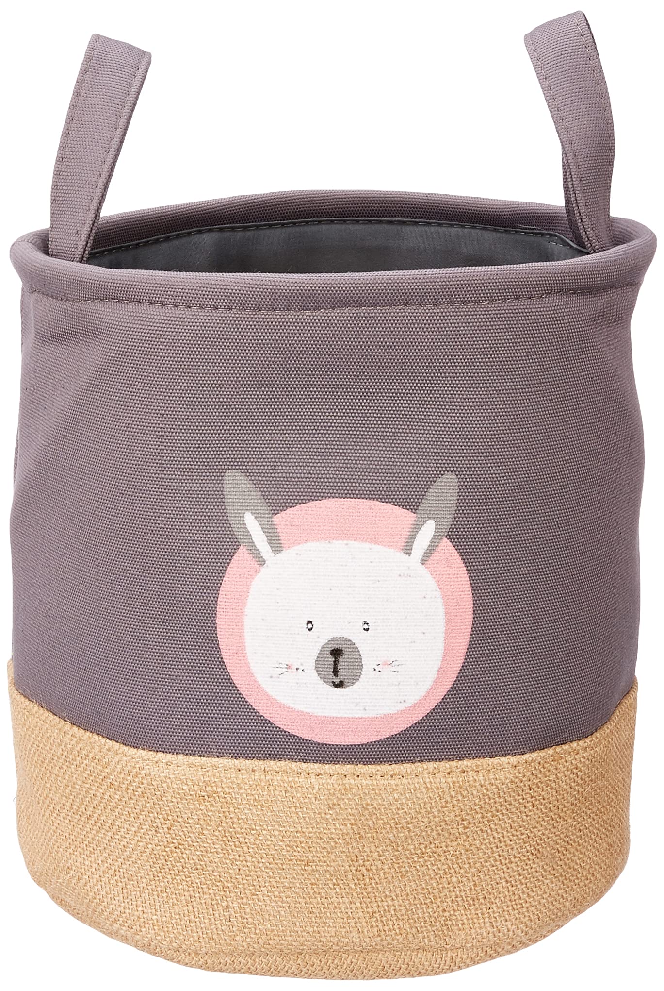 Zeller 14278 Grey Bear Polyester Jute Storage Basket,25 x 25 x 25 cm