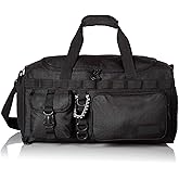 Fitdom 20" 32L Tactical Black Gym Duffle Bag with Shoe Compartment. Best Workout Bag For Men & Women. Black Gym Bag is Great For Basketball, Soccer & Other Sports As Well As Weekender & Overnight Bag