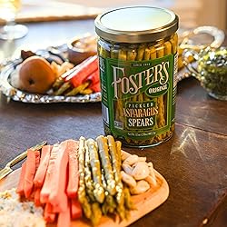 Foster's Pickled Asparagus Spears in a