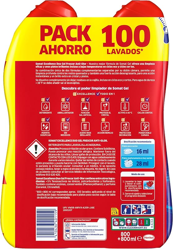 Oro Gel Detersivo Lavastoviglie Aceto - 100 Lavaggi (1,8 l)