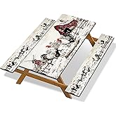 Kamoor Picnic Table Cover with Bench Covers Camping Essentials Farmhouse Rooster Outdoor Table Covers with Elastic Waterproof Fitted Tablecloth for RV Picnic Travel