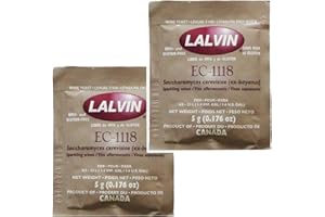 2x Lalvin EC-1118 Champagne Yeast 5g Sachet 18% Homebrew Wine Making 4.5L-23L