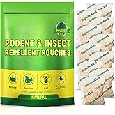 Extra-Strength Mouse and Squirrel Repellent Pouches, Strong Peppermint Oil Repellent for Mice Indoor Outdoor, Natural Rat Deterrent for House, Garden, Car, RV, Basement, Garage, Patio (10 Pack)