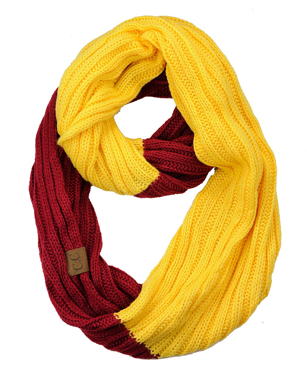C.C Unisex College High School Sport Team Color Two Tone Winter Knit Scarf C.C Unisex College High School Sport Team Color Two Tone Winter Knit Scarf