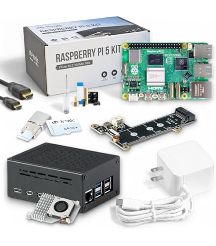 Amazon.com: Raspberry Pi 5 8GB PCIe M.2 NVMe - Set | Metal