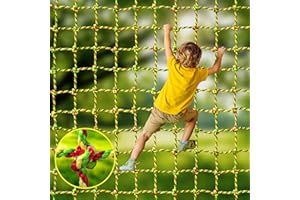 LAKNUAL Climbing Net, 3.3ft X 6.6ft Polyester Climbing Cargo Net for Kids Outdoor, Heavy Duty Large Military Playground Equipment, Rope Ladder, Swingset, Indoor & Outdoor, Treehouse, Jungle Gyms