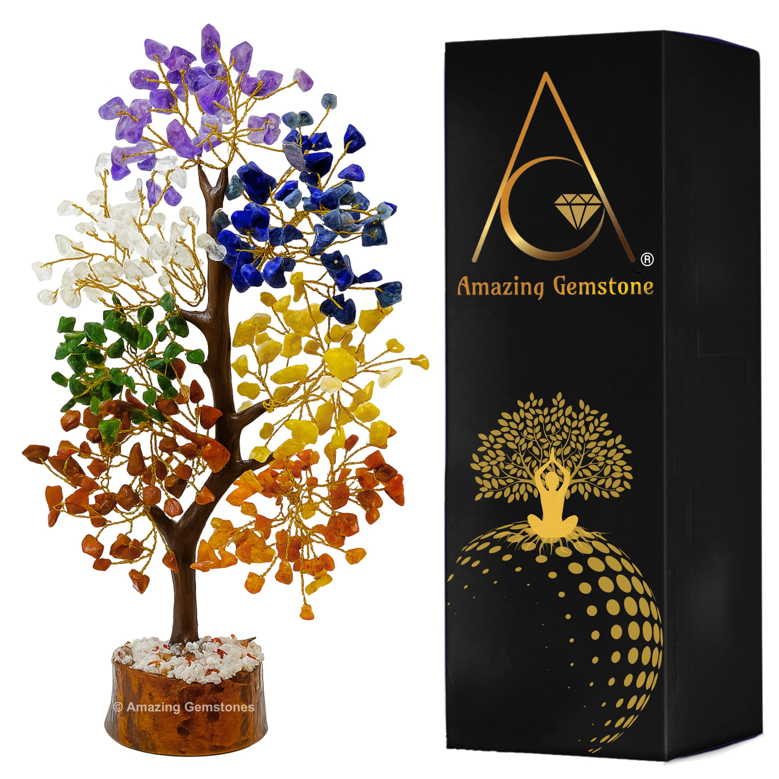 Photo 1 of Amazing Gemstone Chakra Tree of Life Crystal Tree Gifts for Women - Spiritual Healing Crystals, Handmade Gemstone Ornament for Meditation, Yoga, and Home Office Decor Christmas Stocking Stuffer