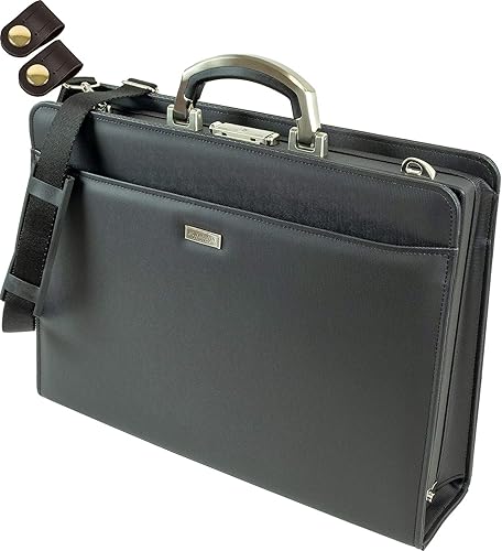 Amazon Co Jp 日本製 豊岡生産 ダレスバッグ メンズ 高級アルミ取手 B4書類対応 竹八謹製 牛革製ケーブルバンド2個 セット Tm0456 シューズ バッグ