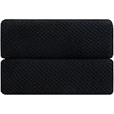 Smuge 2 Piece Hand Towels Set,100% Microfiber - Quick Dry, Thick, Soft, Plush and Highly Absorbent Luxury Hotel & Spa Bath Towel for Bathroom, Pack of 2 (Black)