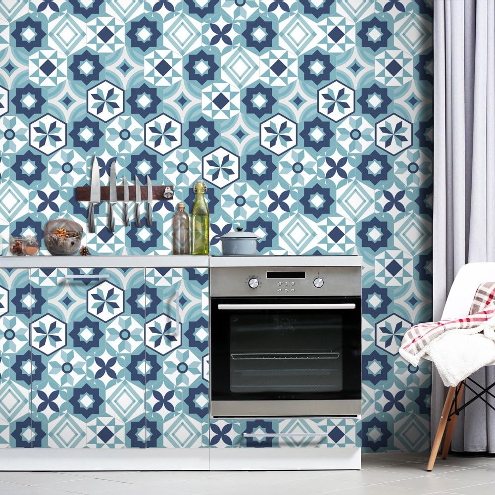 Pag Creative 1 Home Décor Self-adhesive PVC Tile-like Sticker for Living Room Kitchen Bathroom Wall Floor Decorative Decals 20cmx5m (7.87 x 196.85 inches) (HTS005)