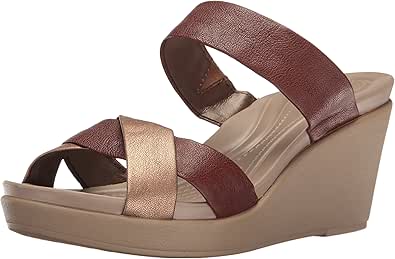 Amazon.com | Crocs Women's Leigh-Ann Leather Wedge Sandal | Platforms & Wedges