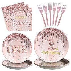 Grencian 96 Pcs 1st Birthday Party Supplies for