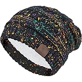 Durio Womens Knit Beanie Winter Thick Solid Fleece Lined Beanie Hats for Women Men Unisex Warm Skiing Beanies