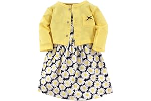 Hudson Baby Baby Girls' Cotton Dress and Cardigan Set