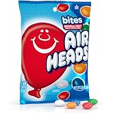 Airheads Candy Bites, Assorted Fruit Flavors, 3.8 Ounces (12-Pack) | Individually Wrapped Bulk Candy, Chewy Candy Bags
