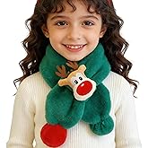 Jepony Girls & Boys Plush Warm Scarf Cute Deer Outdoor Neck Winter Scarf for Child Aged 1-7