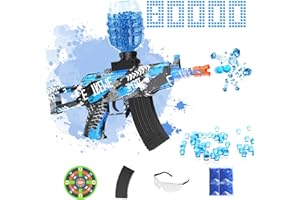 JFGG Electric Gel Ball Blaster Toys Splatter Ball Blaster with 80000+ Water Beads, Eco-Friendly Automatic Outdoor Games Toys for Activities Team, Boys and Girls Adult Gifts Ages 12+（Light Blue）