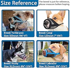 LUCKYPAW Dog Muzzle, Mesh Muzzle for Small Medium