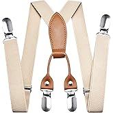 Branduce Solid Color Baby Boy Suspender with 4 Strong Clips Adjustable Kids Y Back Suspenders